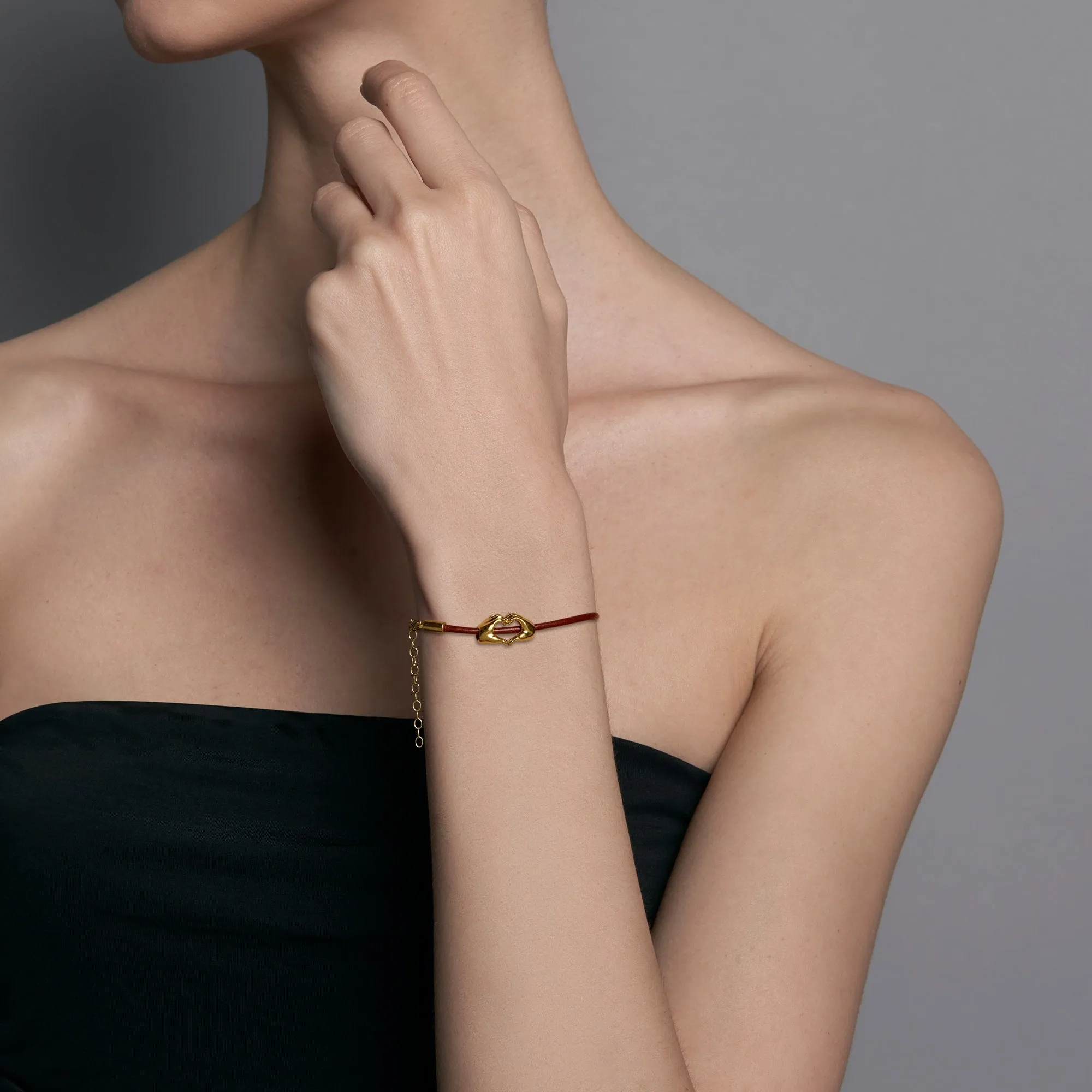 Menē Gold Leather Bracelet