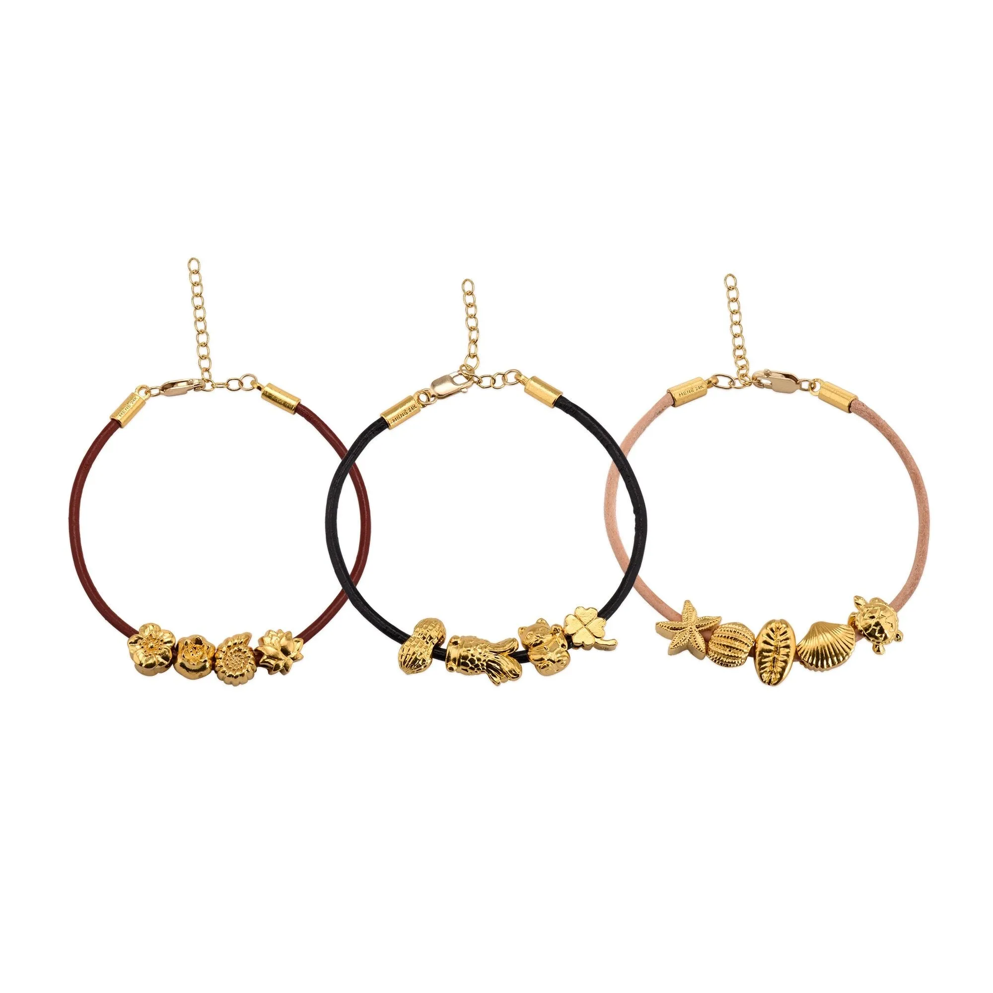 Menē Gold Leather Bracelet