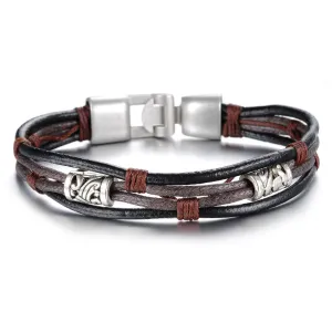 Men jewelry vintage leather bracelet luxury brand bangle fashion designer charm items valentine's day gifts