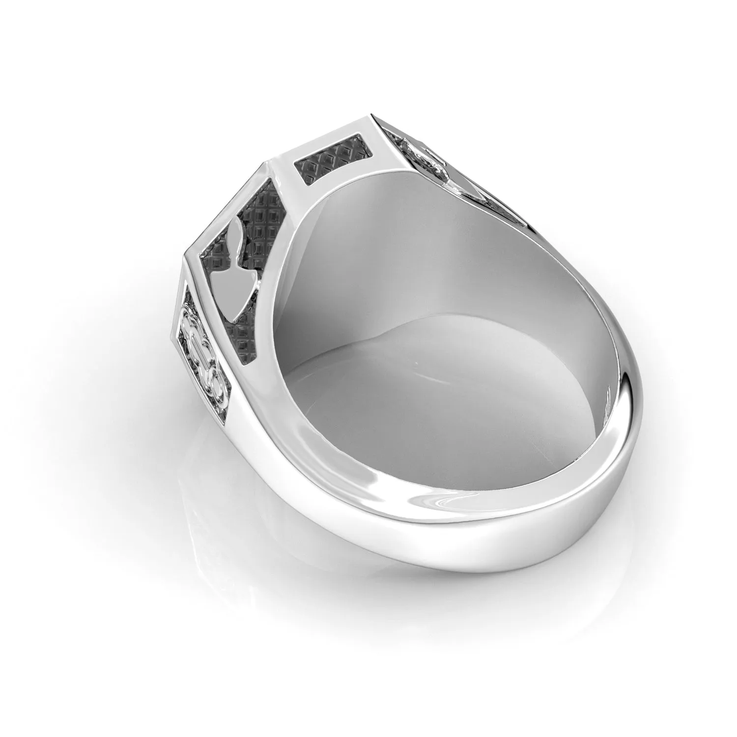 Men's Heavy 925 Sterling Silver Freemason Master Mason Octagon Ring