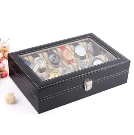 Men's Watch Box Case Organizer Display Soft Leather Watch Box Best Gift 10 Slots For Men