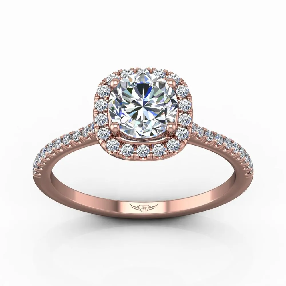 Micropave Halo Engagement Ring