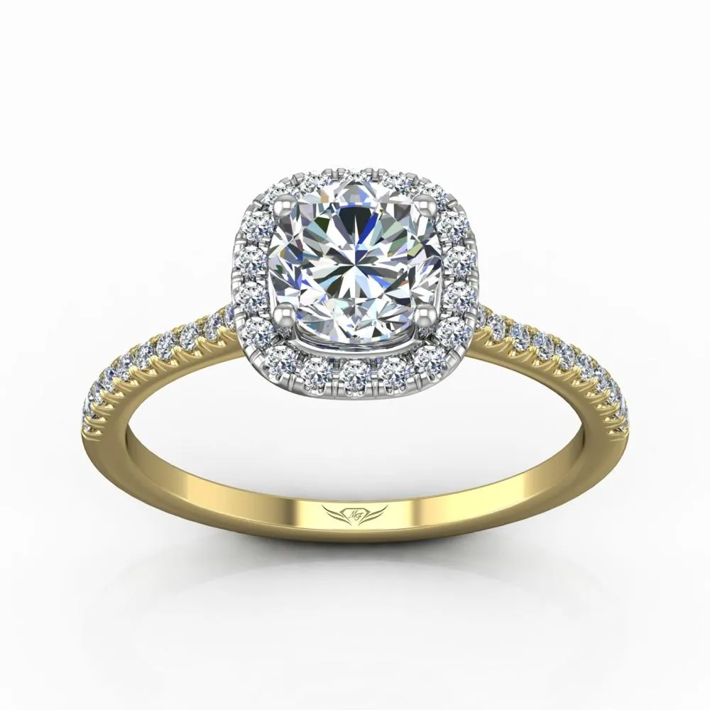 Micropave Halo Engagement Ring