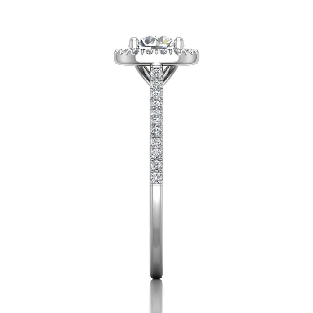 Micropave Halo Engagement Ring