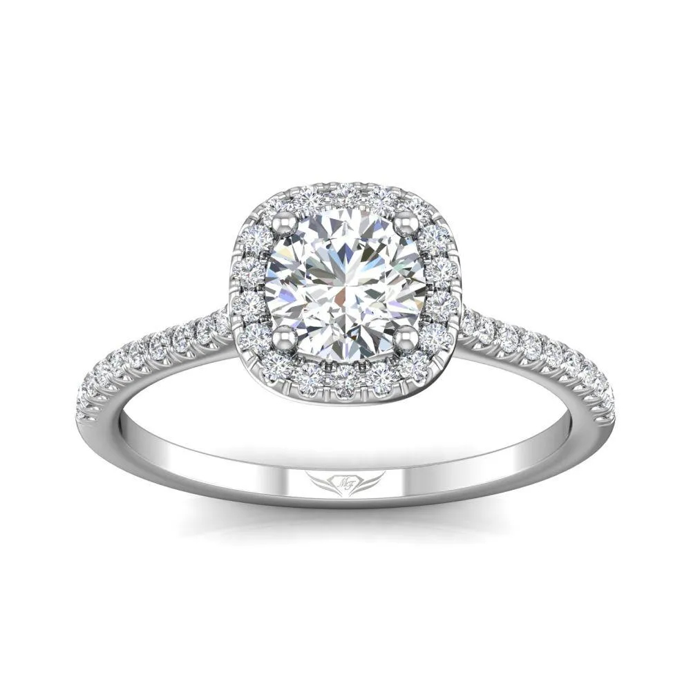 Micropave Halo Engagement Ring