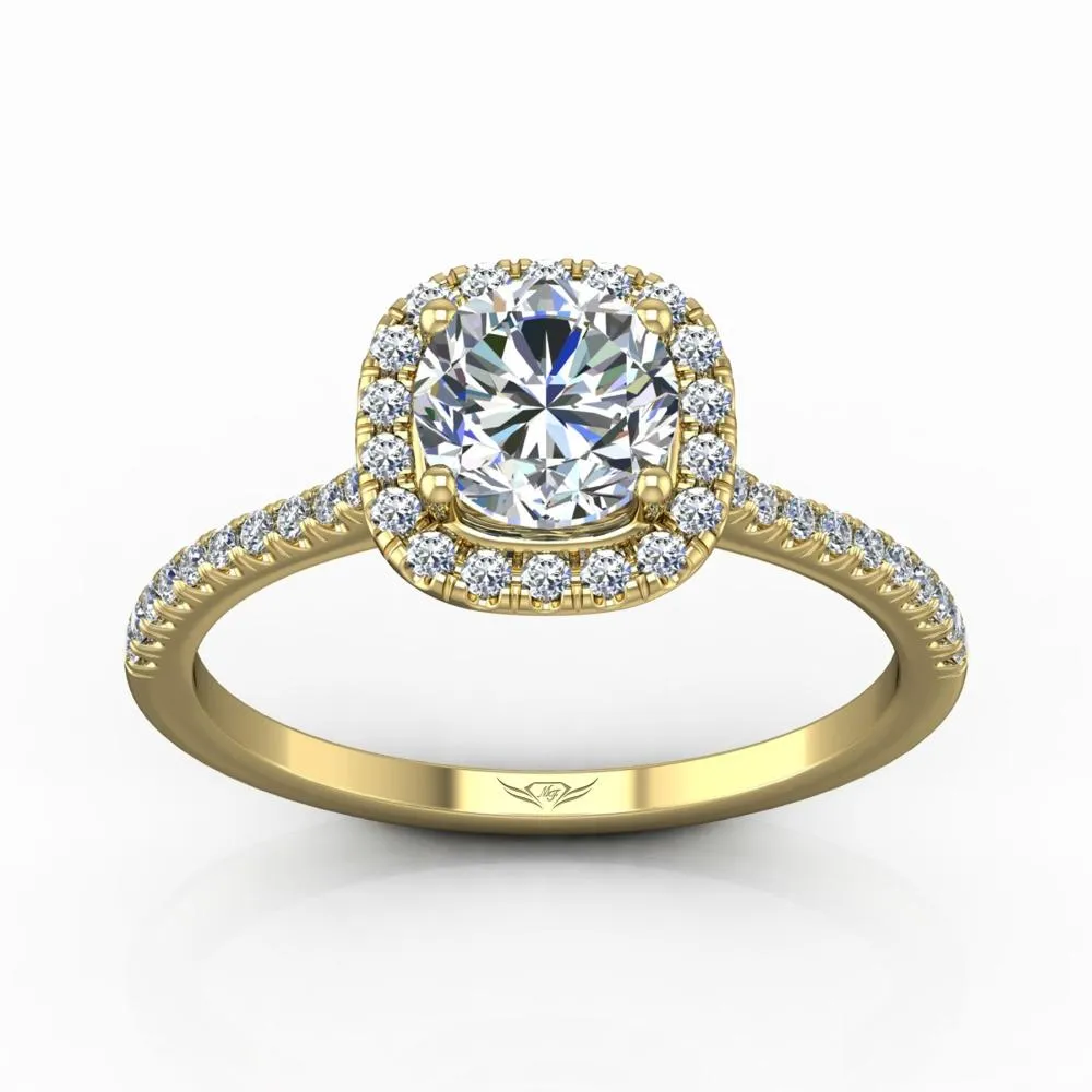 Micropave Halo Engagement Ring