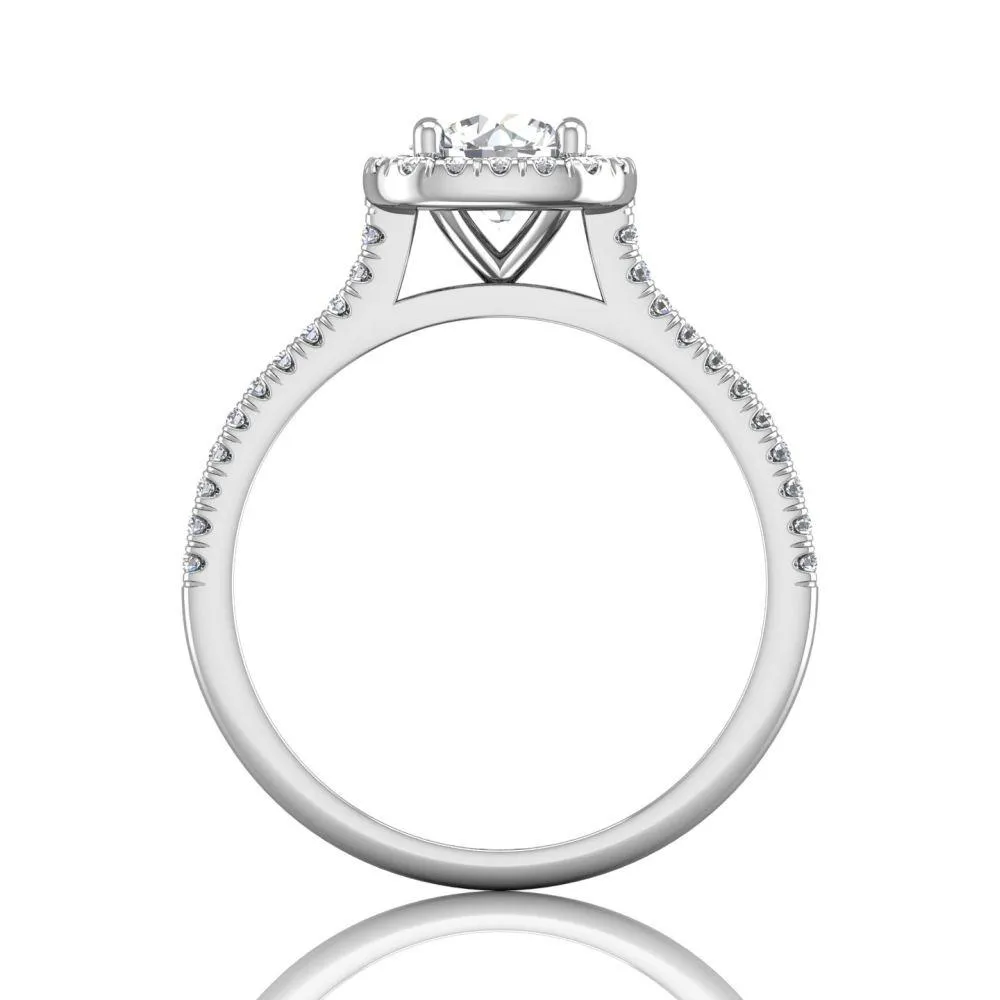 Micropave Halo Engagement Ring