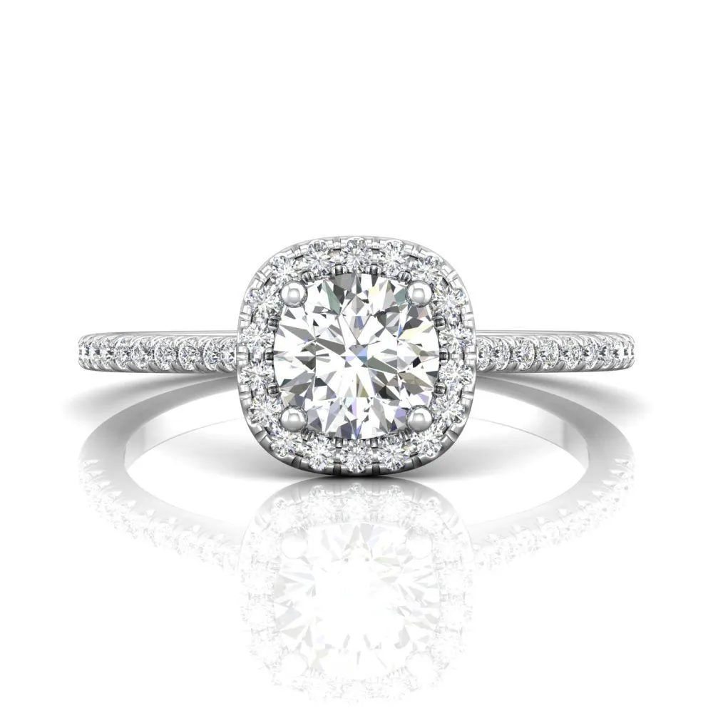 Micropave Halo Engagement Ring