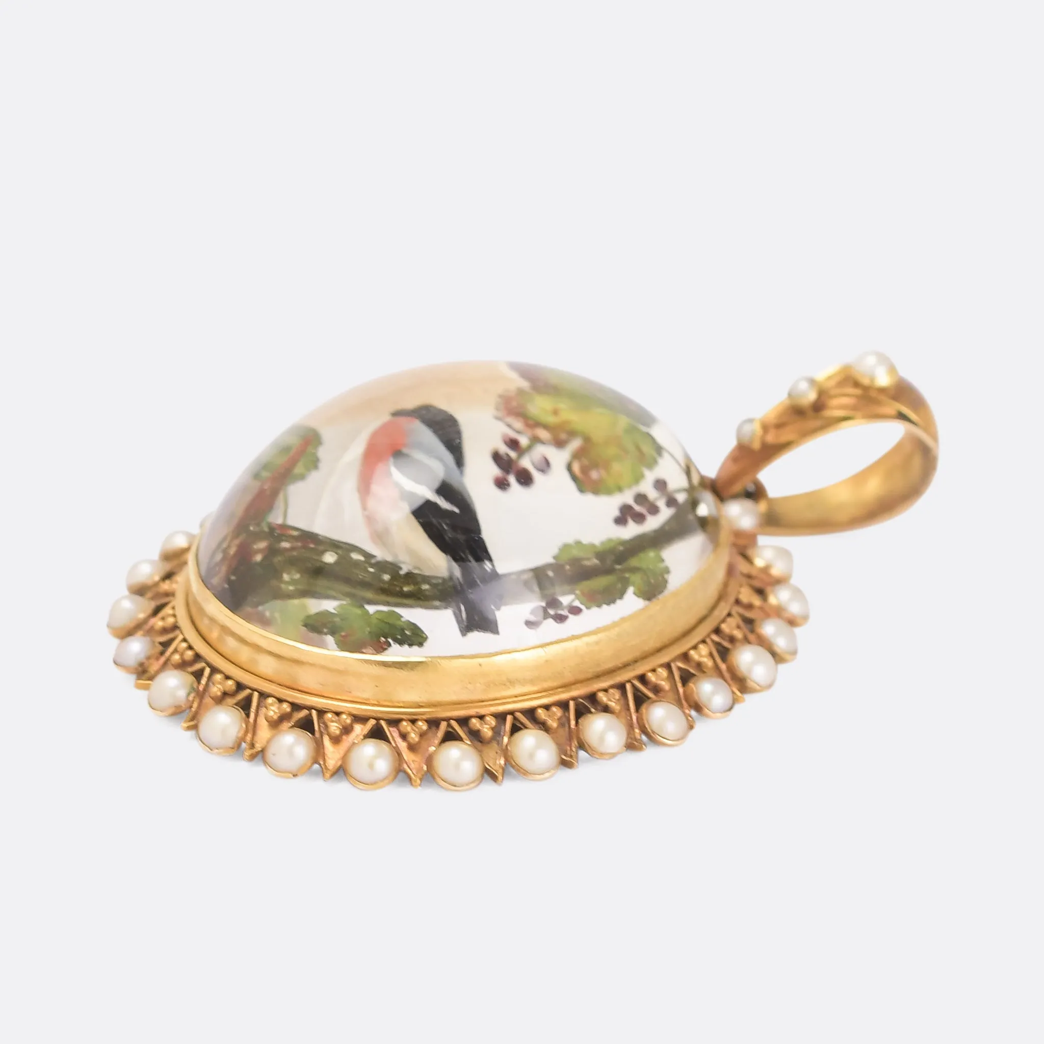 Mid-Victorian Essex Crystal "Bullfinch & Grape Vine" Suite