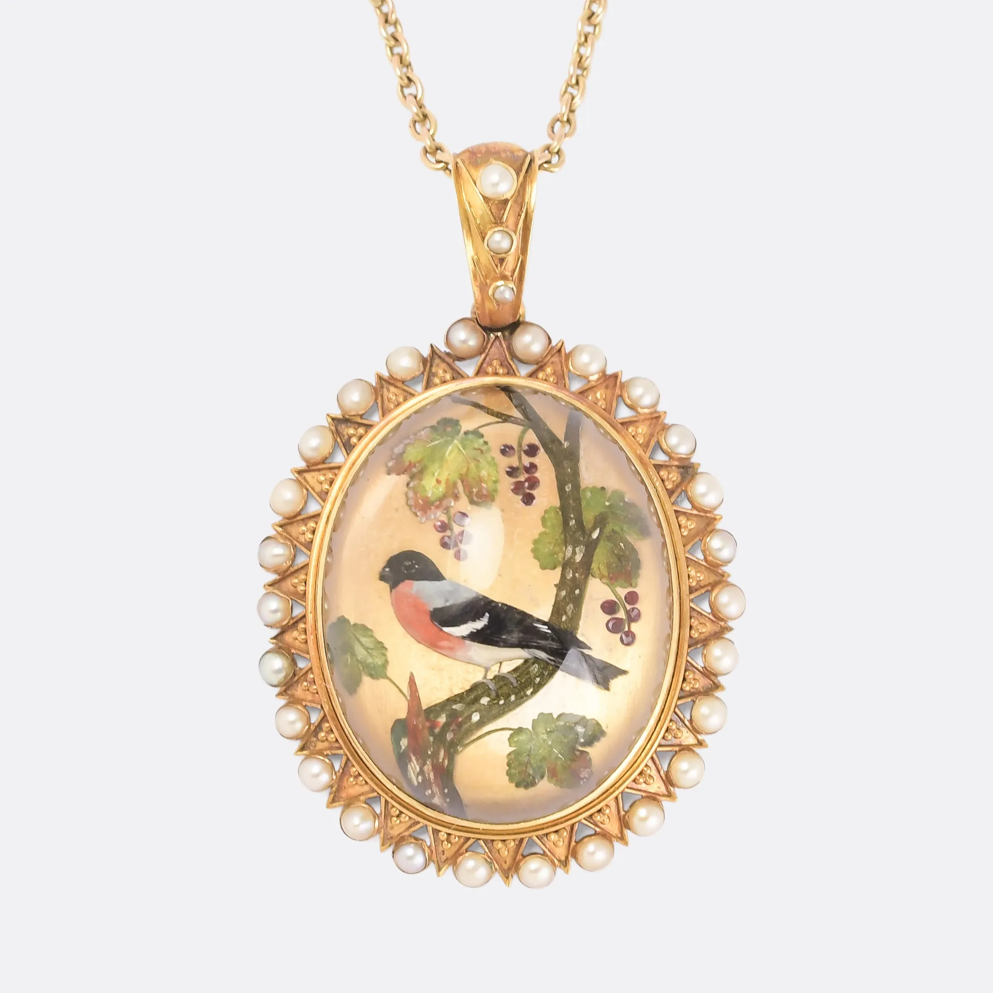 Mid-Victorian Essex Crystal "Bullfinch & Grape Vine" Suite