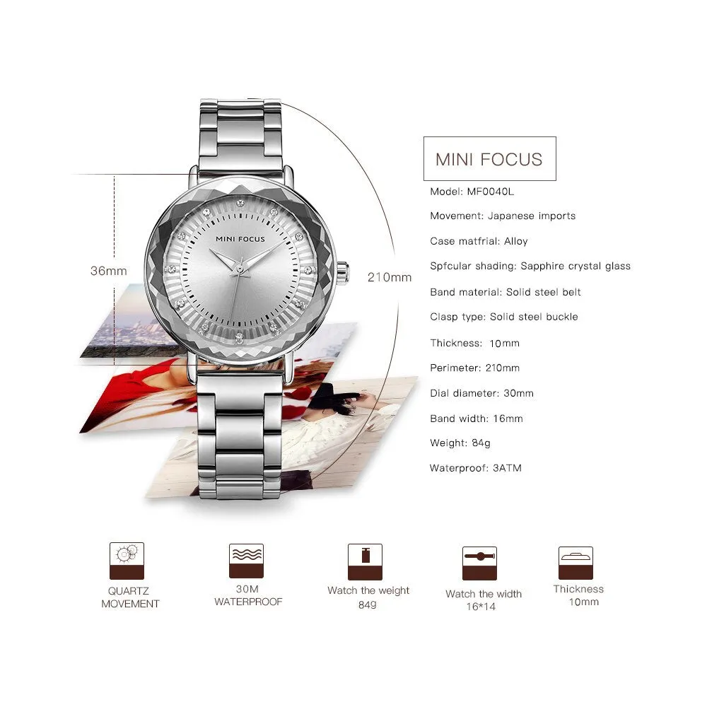 MINI FOCUS Fashion Golden Watches Women Quartz Watches Ladies Top Brand Luxury Female Wrist Watch Girl Clock Relogio Feminino
