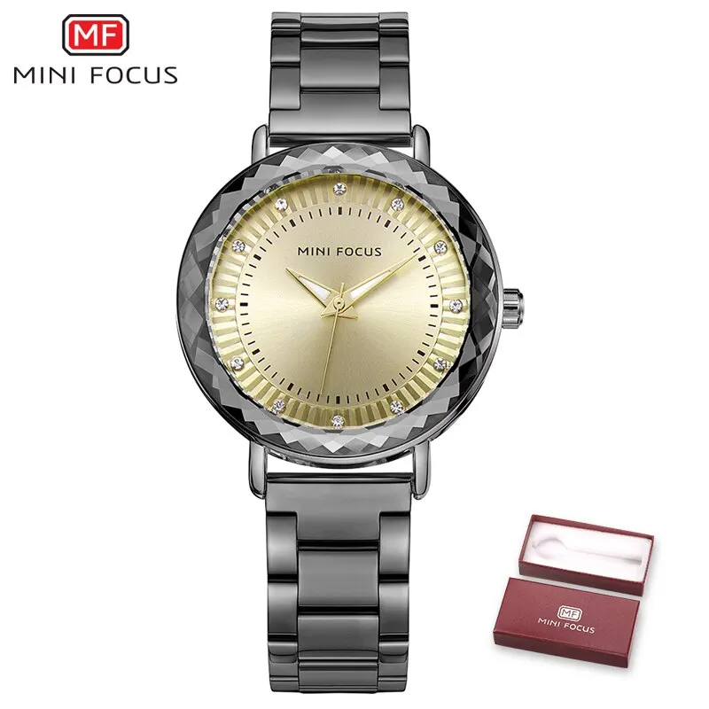 MINI FOCUS Fashion Golden Watches Women Quartz Watches Ladies Top Brand Luxury Female Wrist Watch Girl Clock Relogio Feminino
