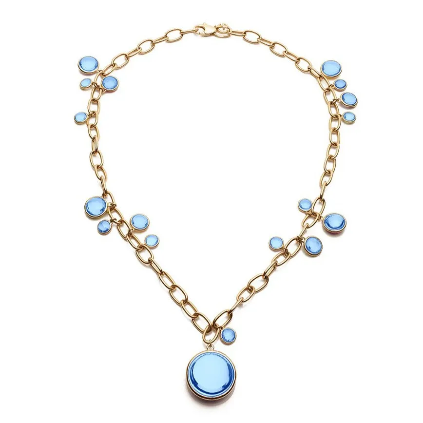 Mischief Disc Necklace on Oval Link Chain Necklace