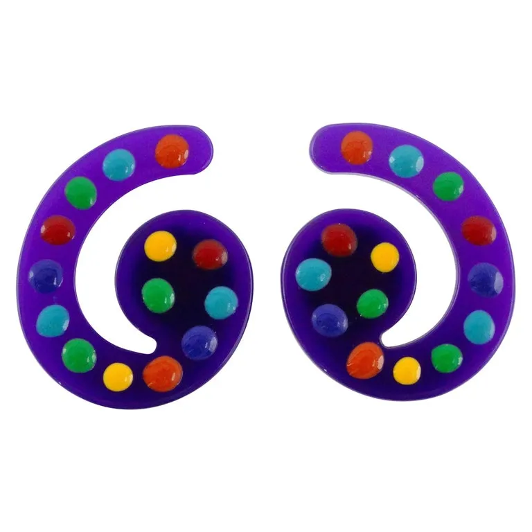 Missoni Spiral Lucite Earrings