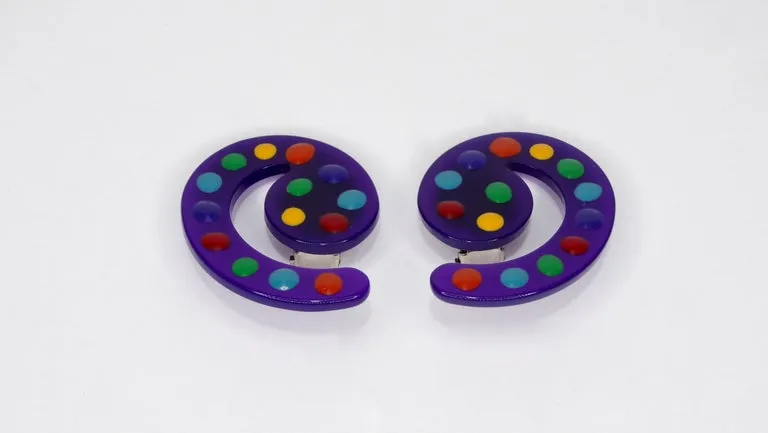 Missoni Spiral Lucite Earrings