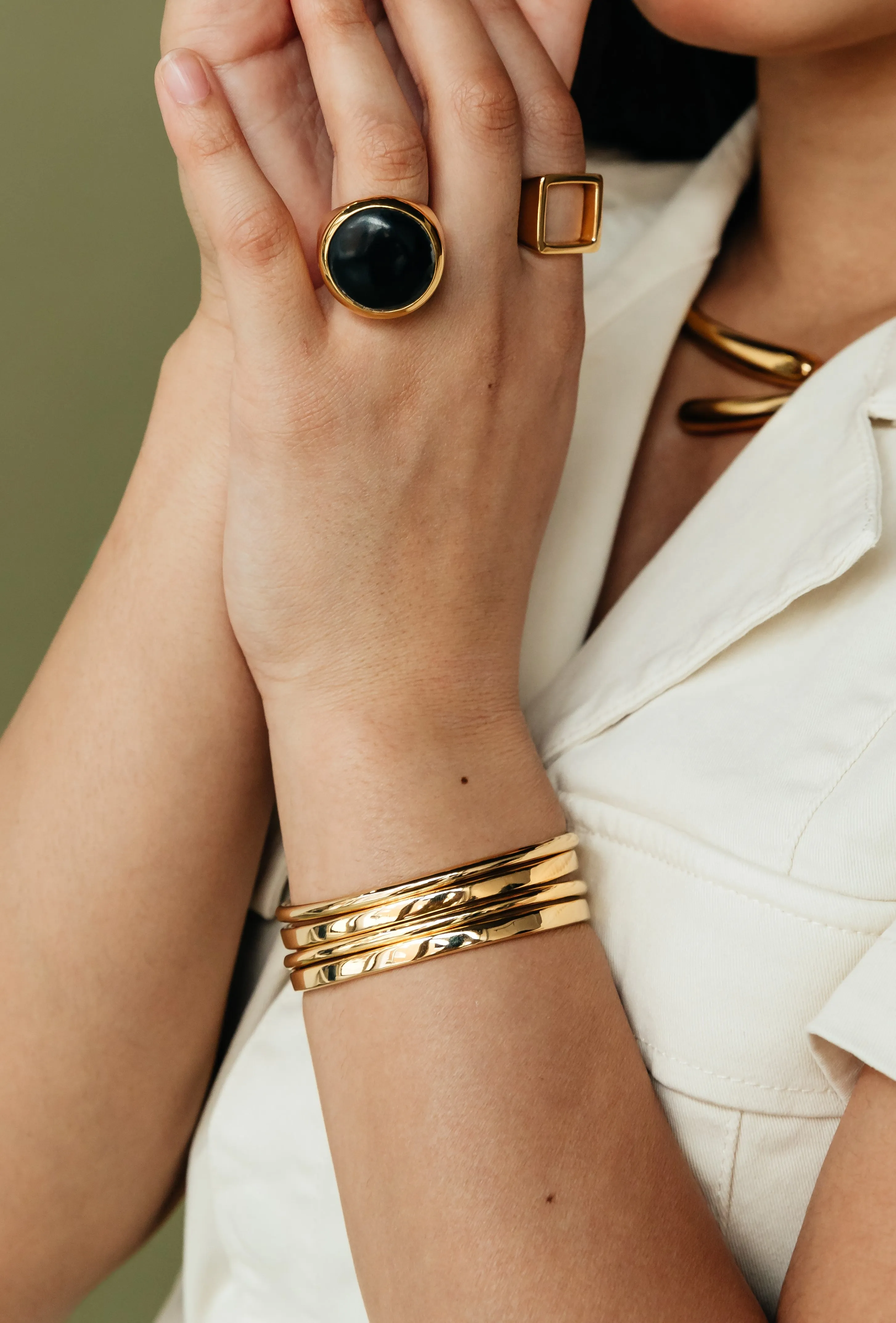 Mixed Shapes Stacking Cuff Bracelets