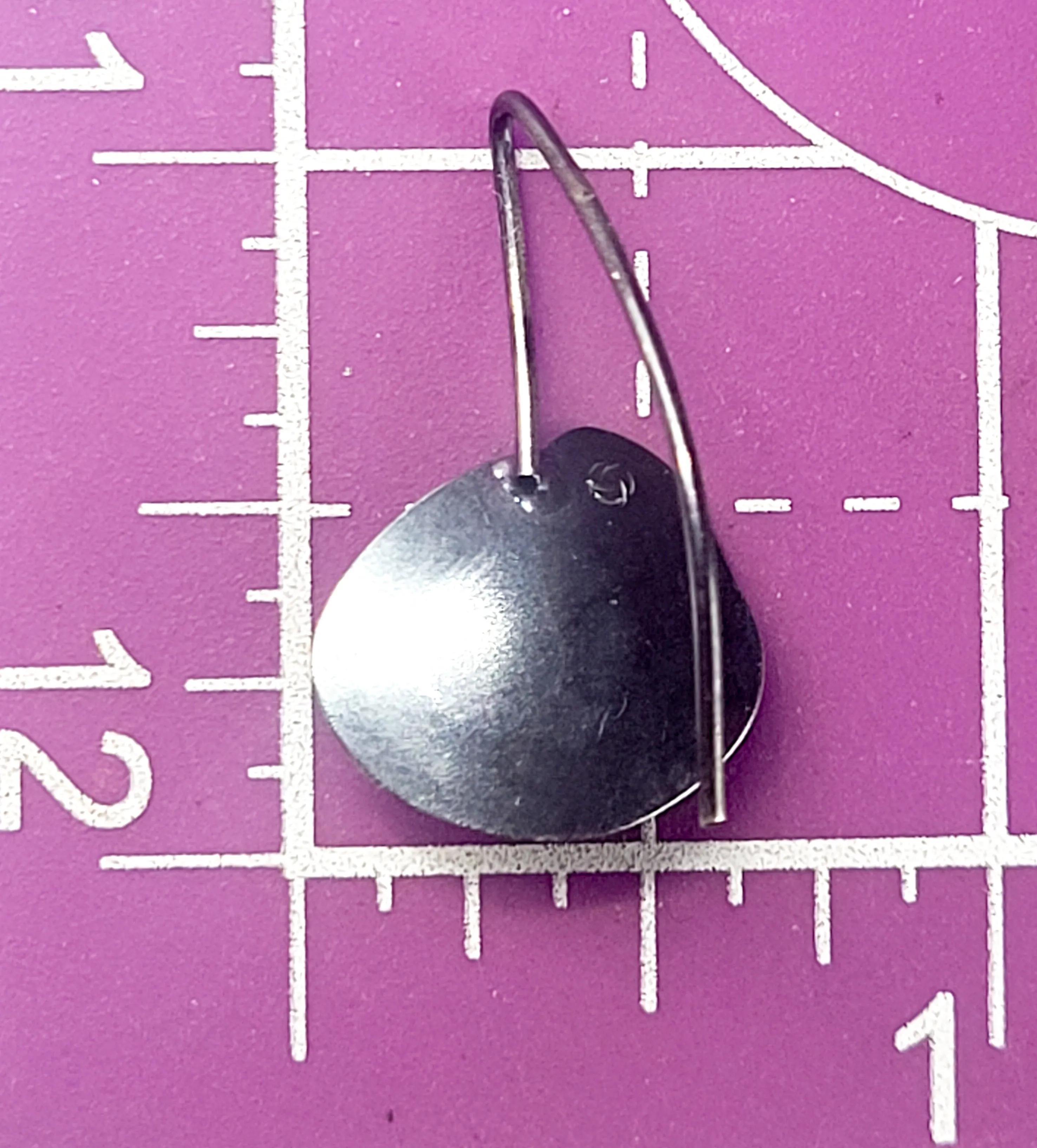 Modernist abstract black onyx sterling silver vintage drop earrings signed