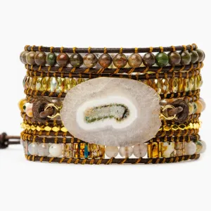 Moonlight Goddess Agate Wrap Bracelet