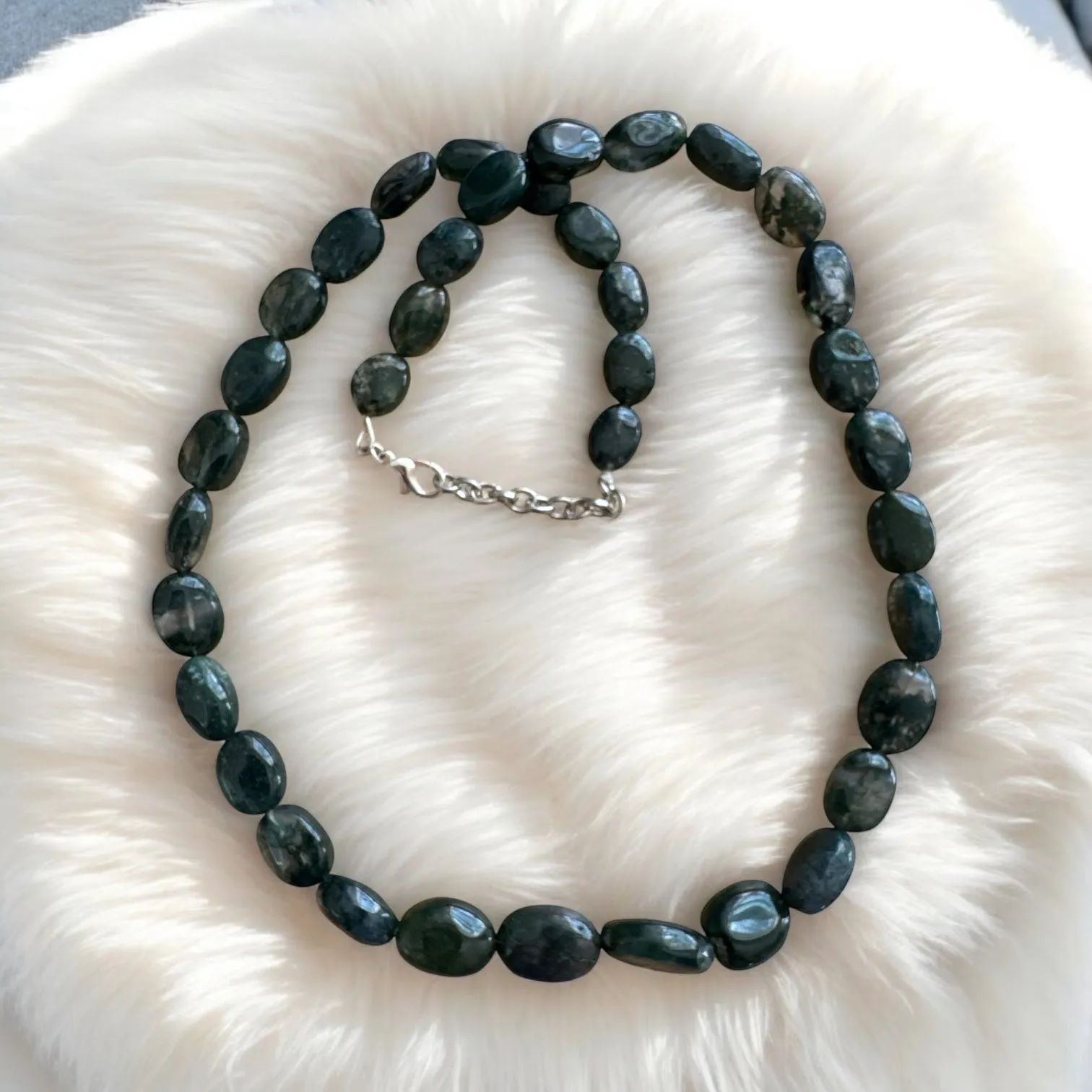 Moss Agate Beaded Necklace