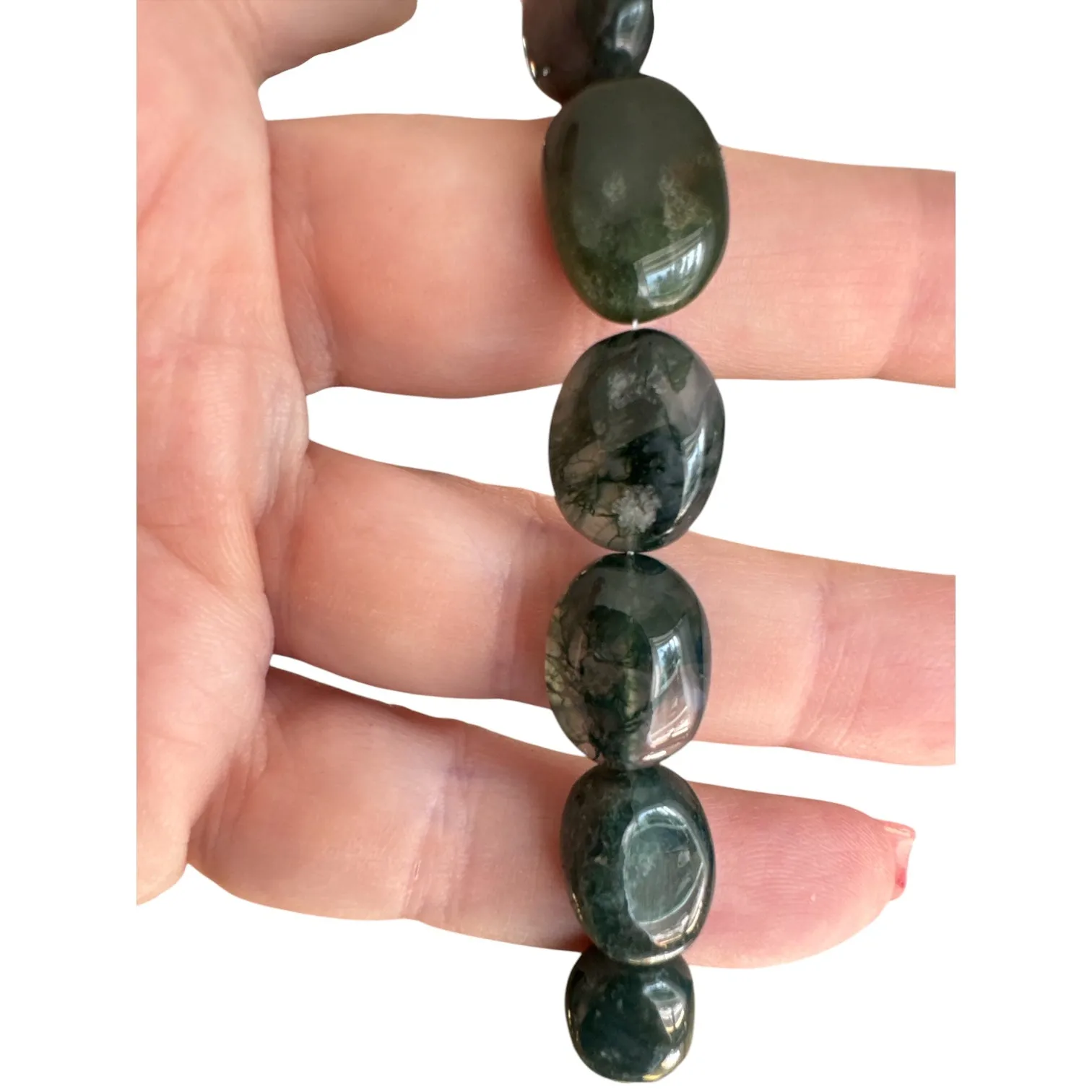 Moss Agate Beaded Necklace