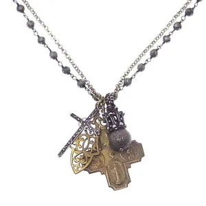 Multi Cross Pendants on Double Chain