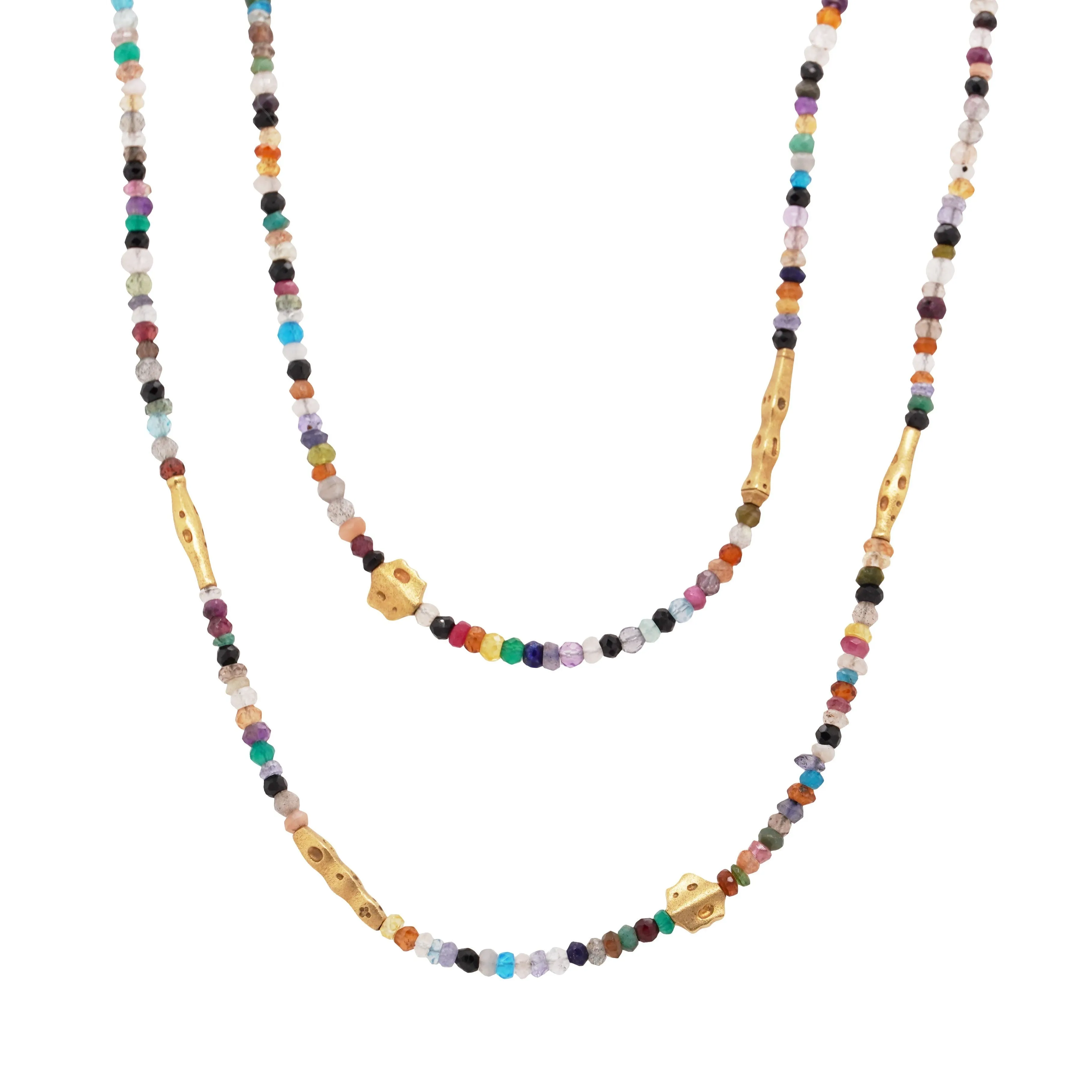 Multi Stone "Flora" Beaded Necklace