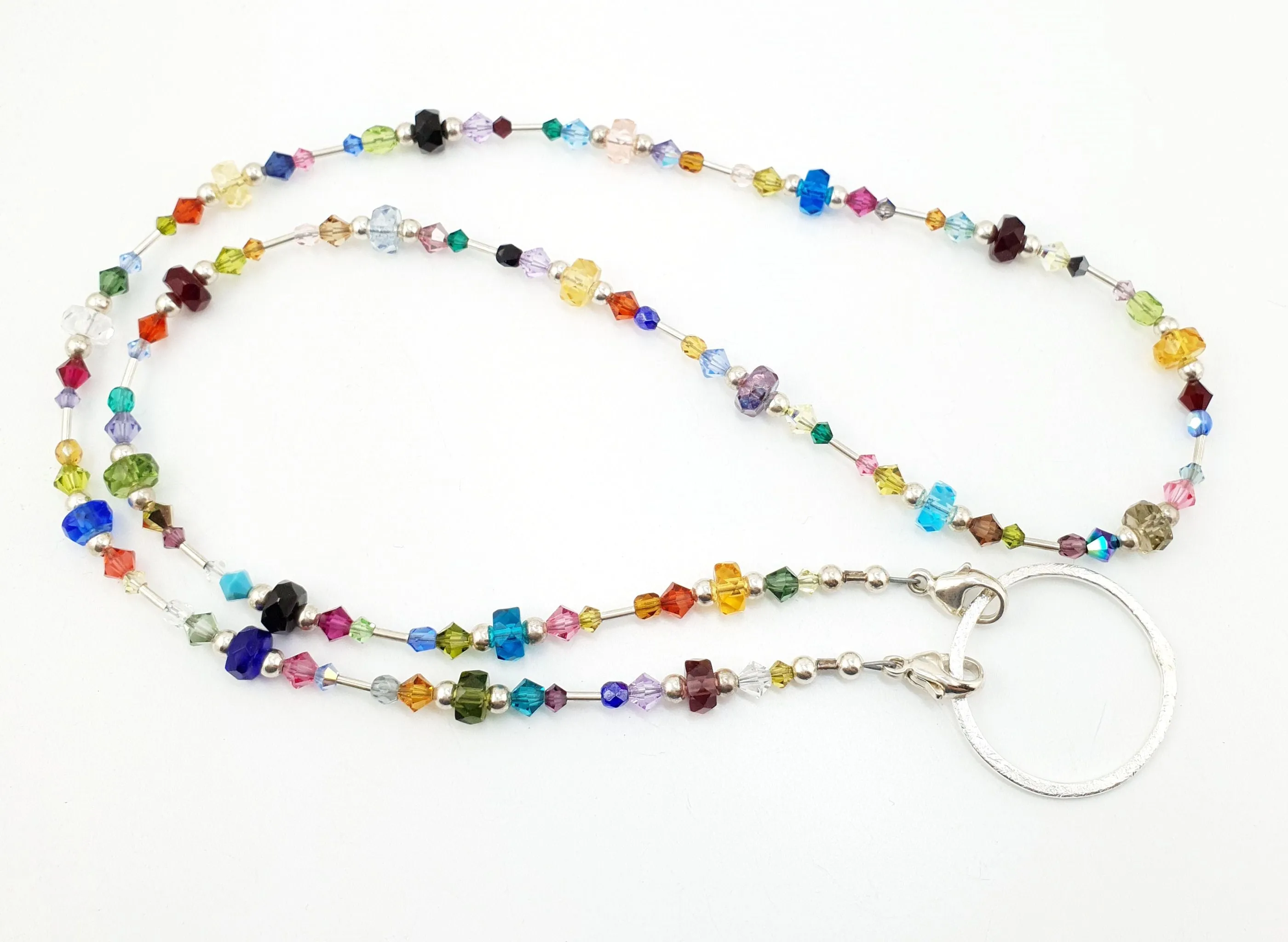 Multicolor Crystal & Czech Glass Eyeglass Necklace/Eyeglass Chain
