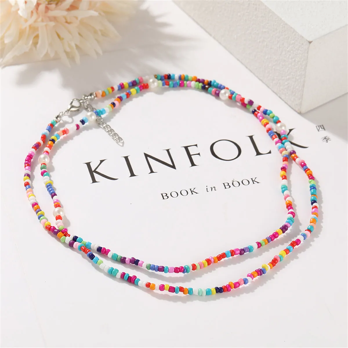 Multicolor Howlite & Silver-Plated Beaded Necklace