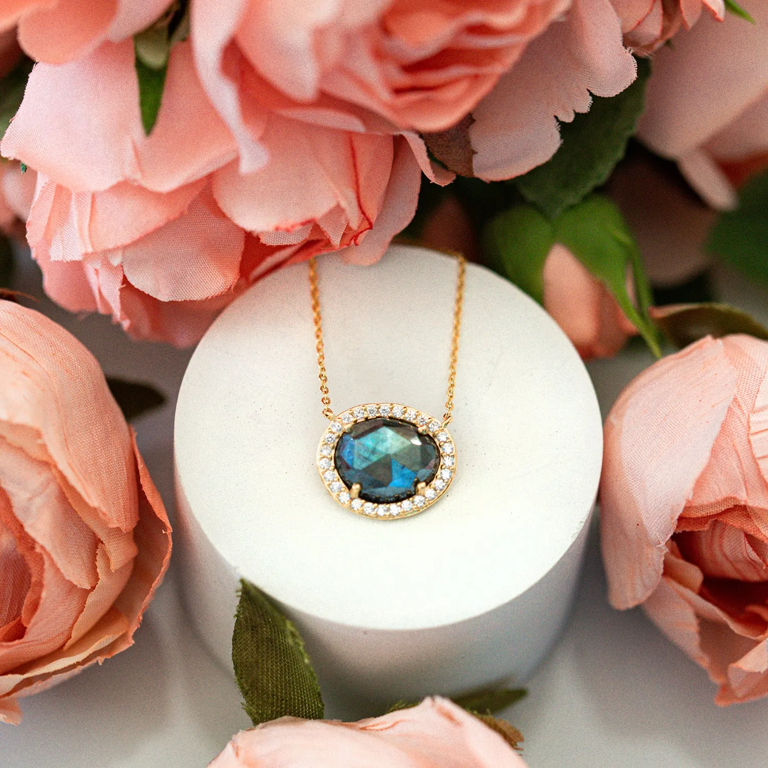 Mystic Labradorite Pebble Necklace
