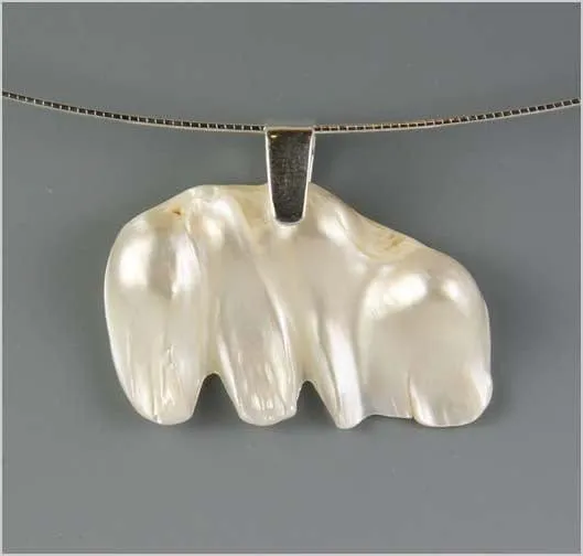 Natural Color Funky Pearl on Silver Omega