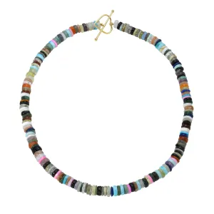 NATURAL MULTISTONE BEADED HESHI NECKLACE