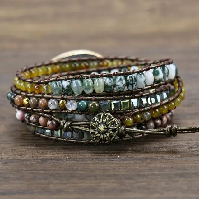 Natural Stone Charm Bracelet
