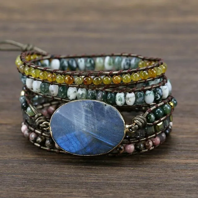 Natural Stone Charm Bracelet