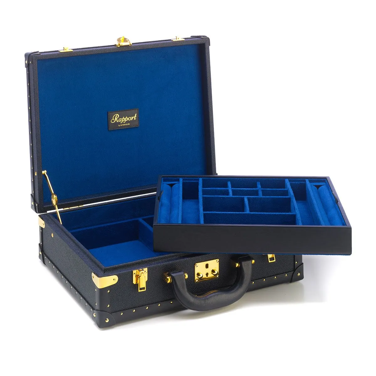 Navy Blue Studded Jewellery Case