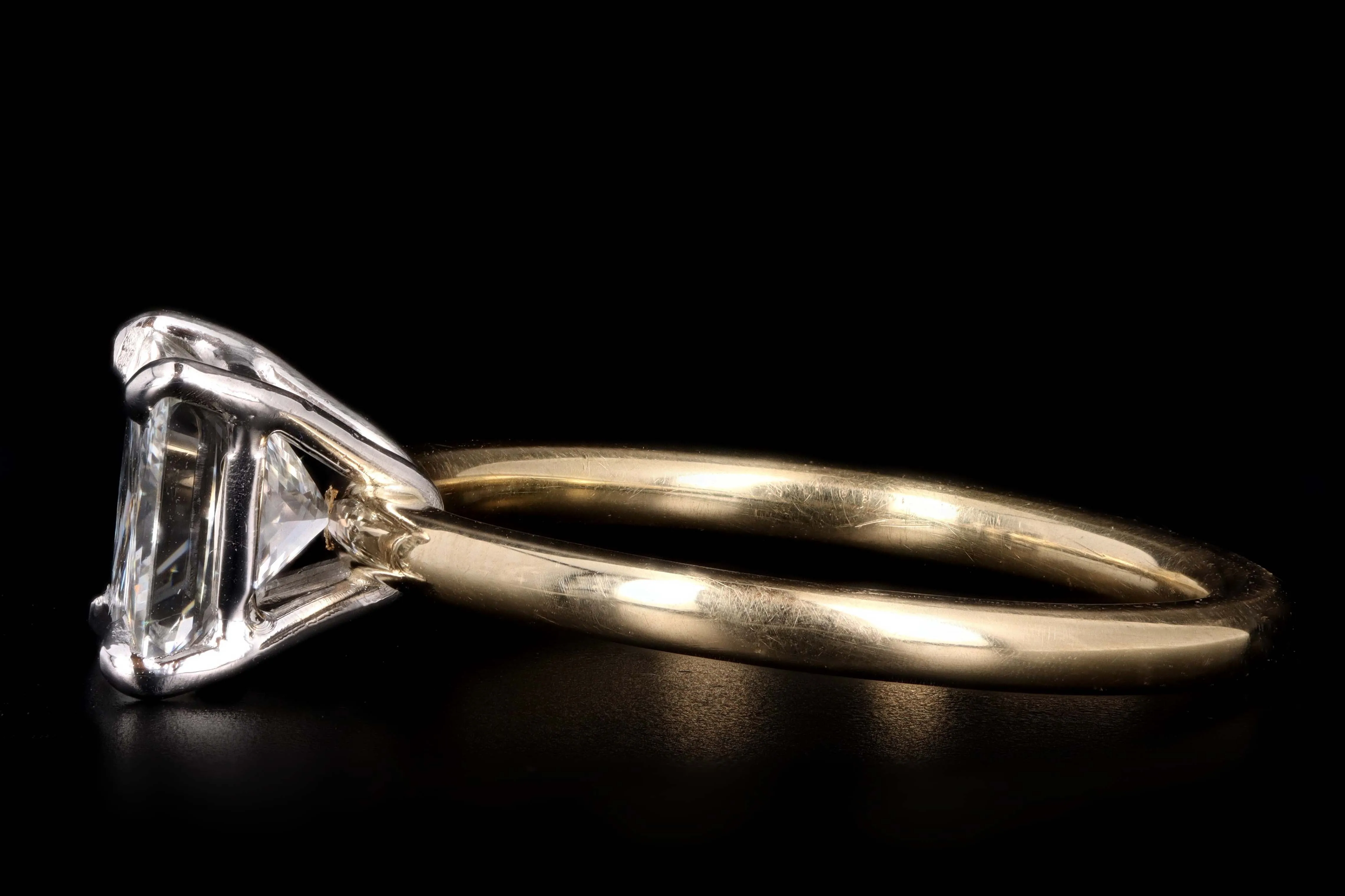 New Handmade Platinum & 18K Yellow Gold 1.38 Carat Radiant Cut Diamond Engagement Ring GIA Certified