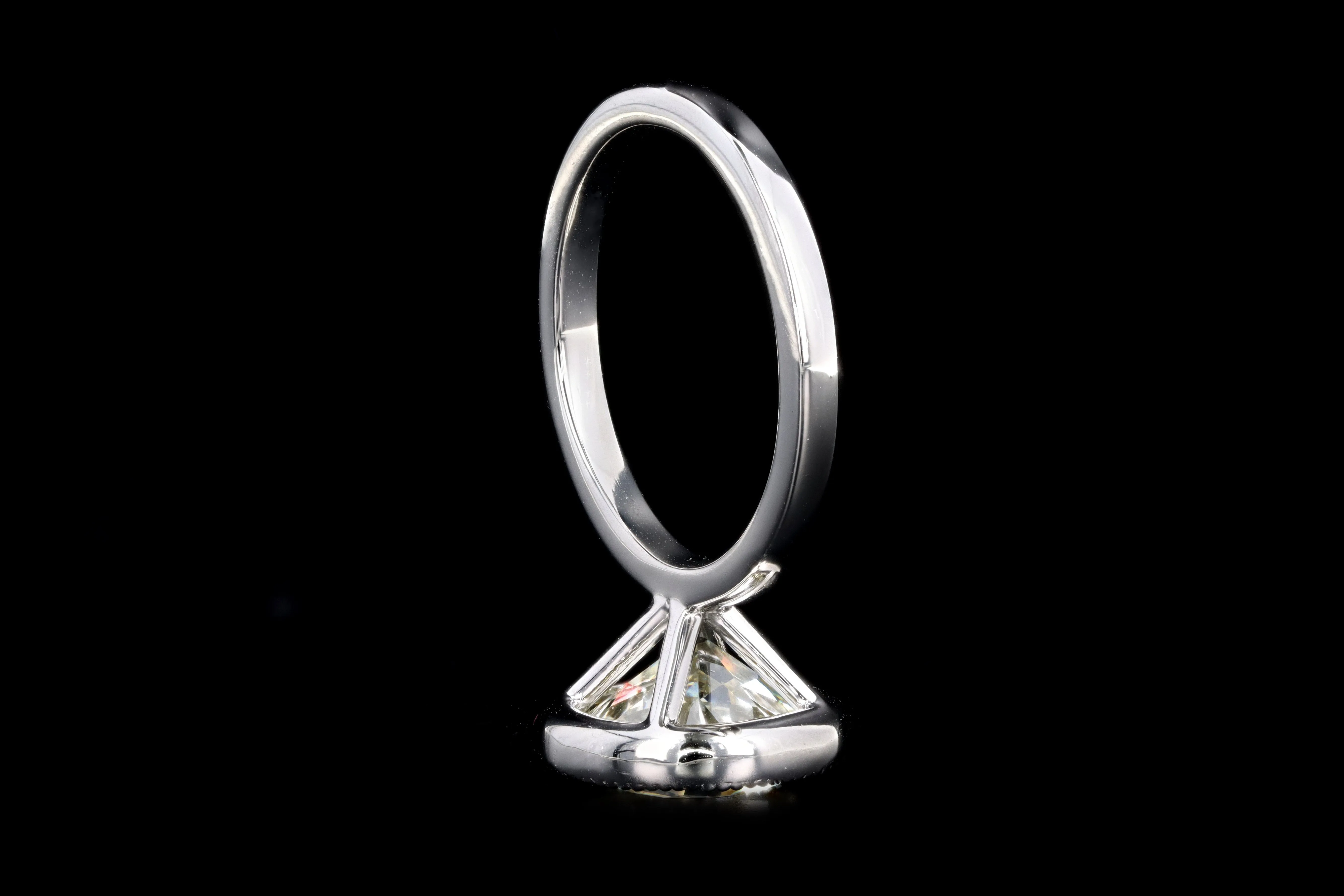 New Platinum 4.52 Carat Old European Diamond Bezel Engagement Ring