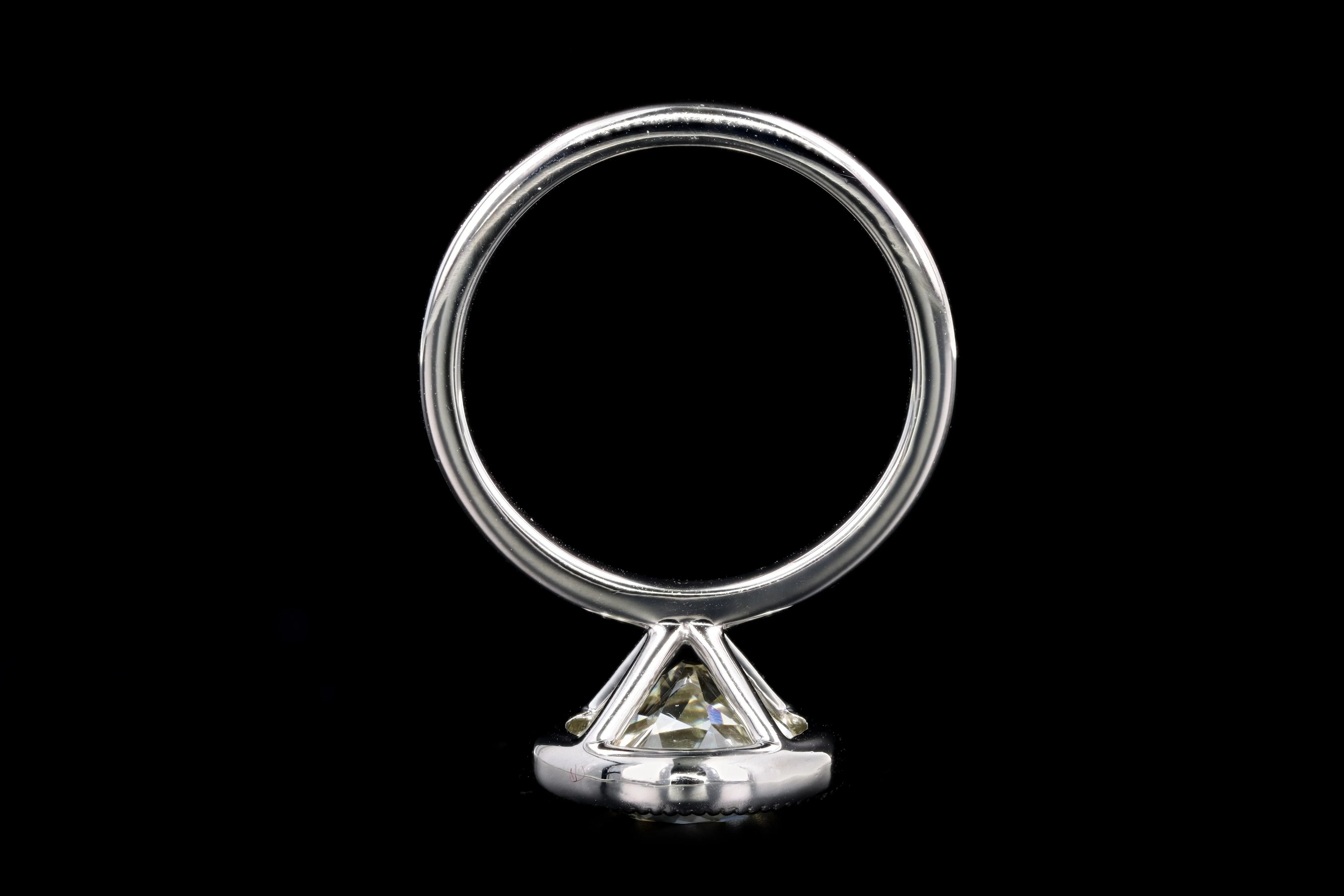 New Platinum 4.52 Carat Old European Diamond Bezel Engagement Ring