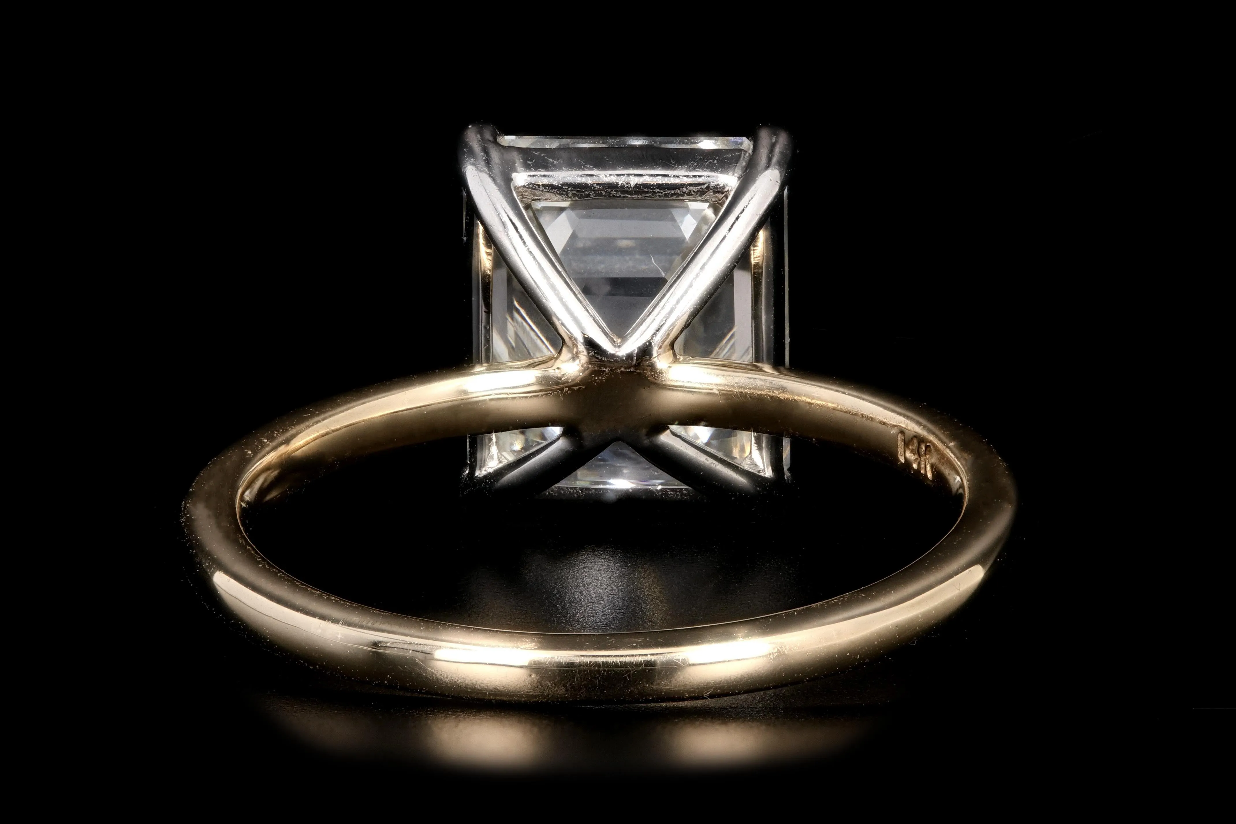 New Platinum and 14K Yellow Gold 4.30 Emerald Cut Diamond Engagement Ring GIA Certified