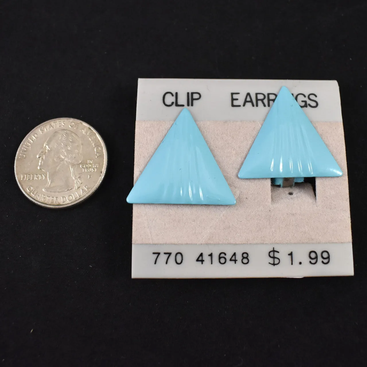NOC Sky Blue Enamel Triangle Earrings