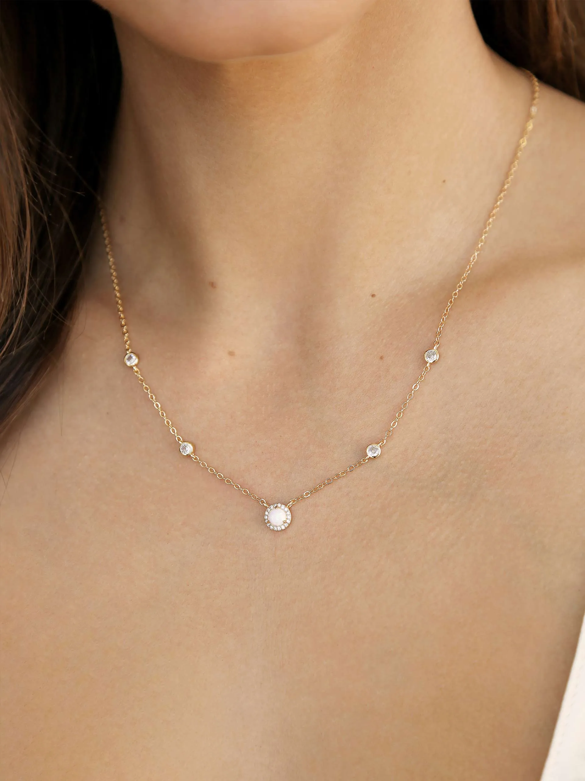Olivia Opal and Crystal Necklace