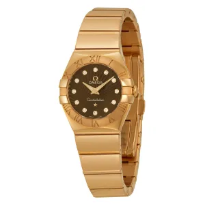 Omega Constellation 2009 Brown Dial 18kt Rose Gold Ladies Watch 12350246063002 123.50.24.60.63.002