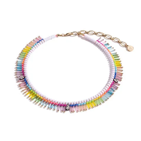 On the Fringe Beaded Collar Necklace