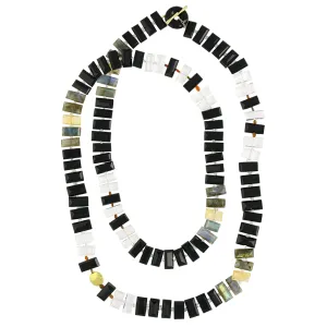 Onyx & Labradorite Piano Key Necklace