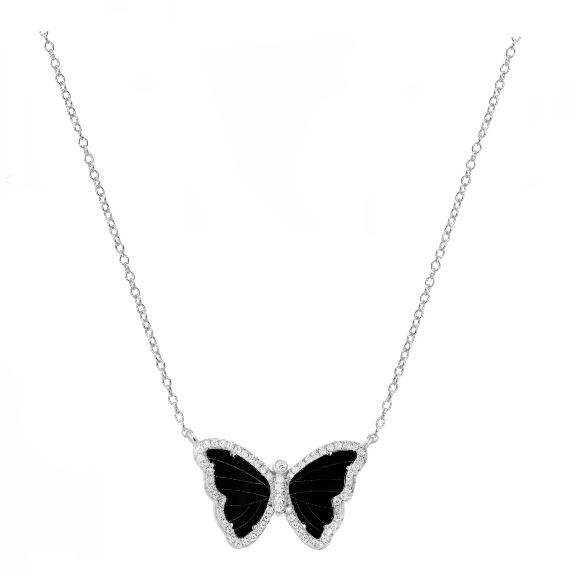 Onyx Butterfly Necklace