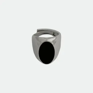 Onyx / Red Oval Ring