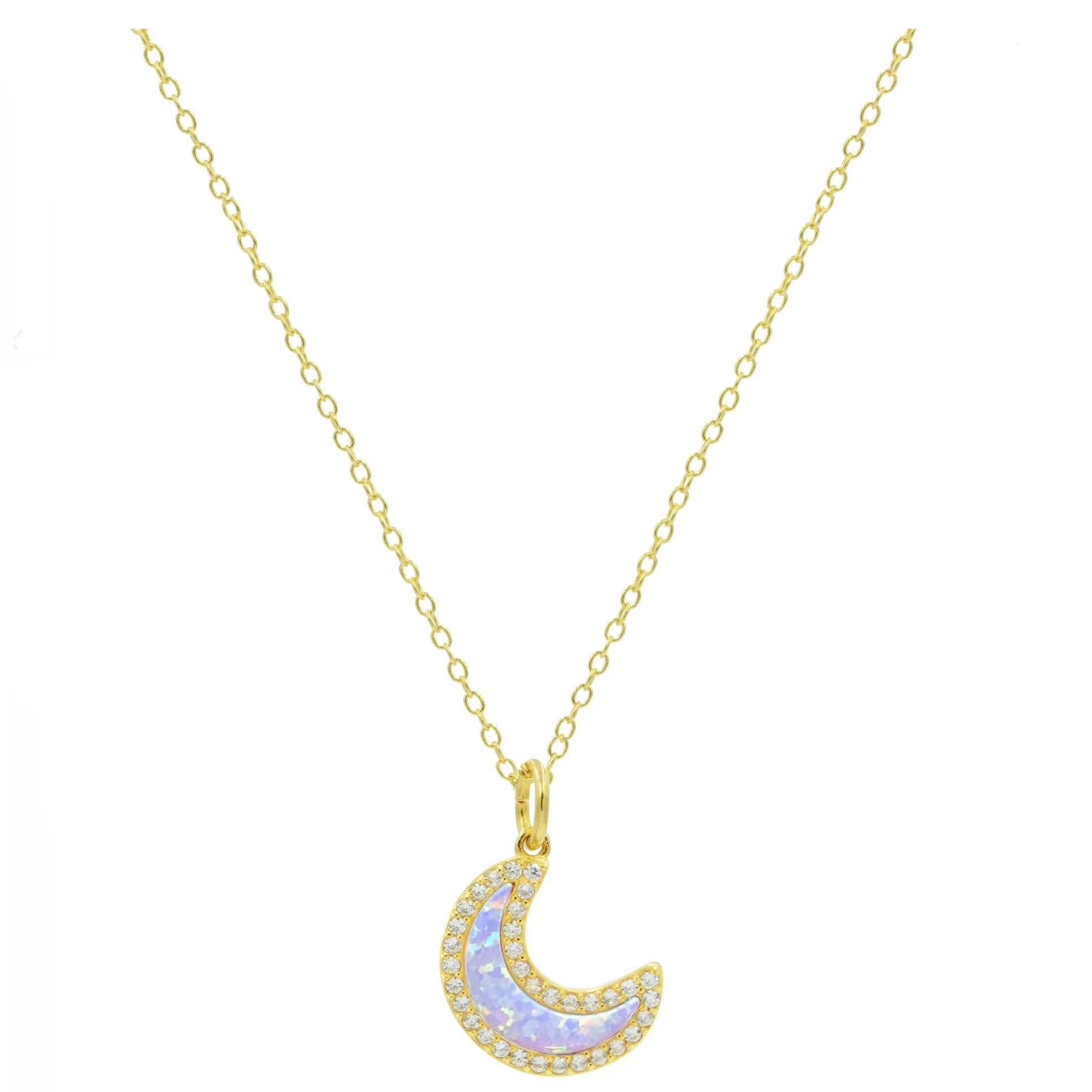 Opal Moon Necklace (Available in 5 Colors)