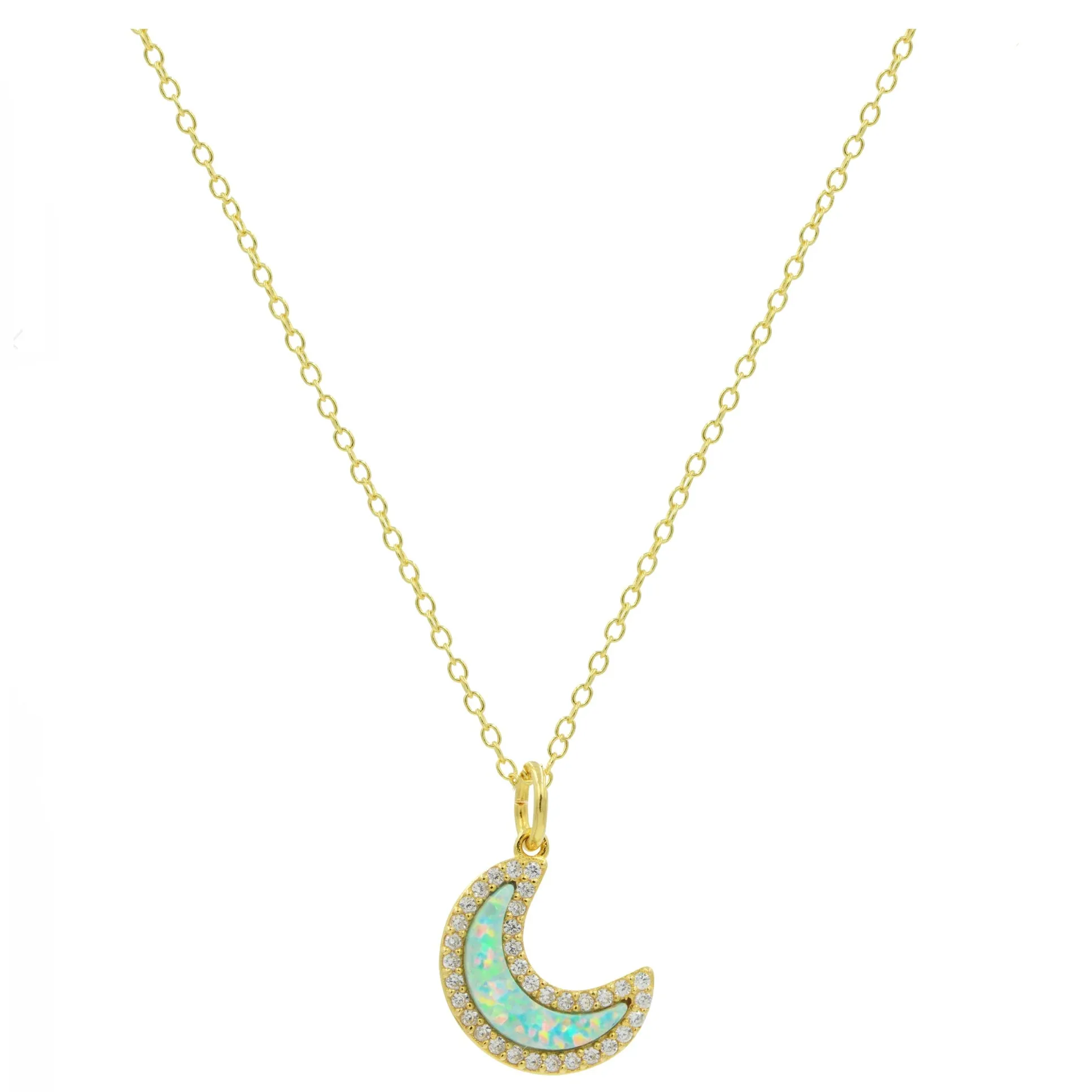 Opal Moon Necklace (Available in 5 Colors)