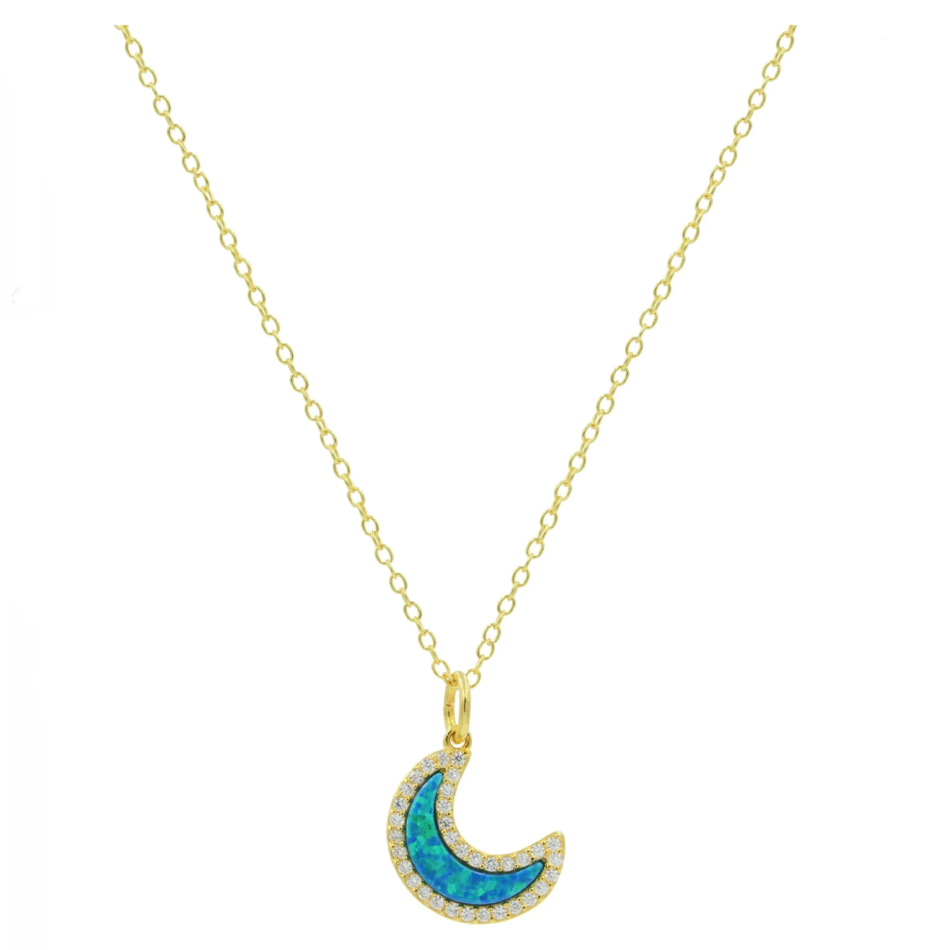 Opal Moon Necklace (Available in 5 Colors)