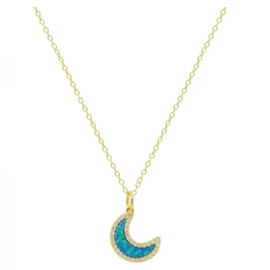 Opal Moon Necklace (Available in 5 Colors)