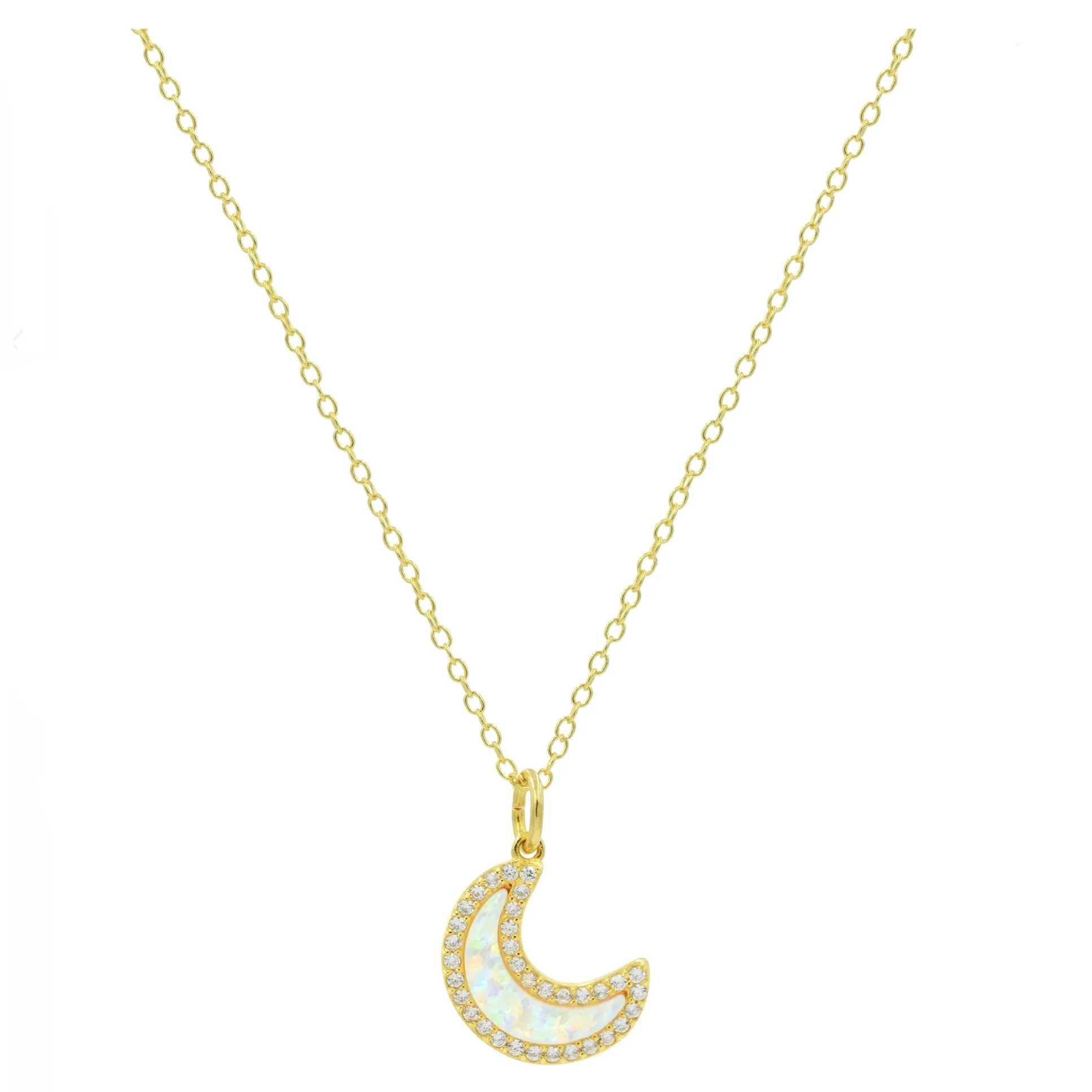 Opal Moon Necklace (Available in 5 Colors)